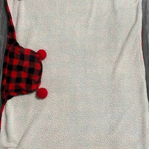 Red and Black Plaid Hooded Blanket - Picture 2 of 5